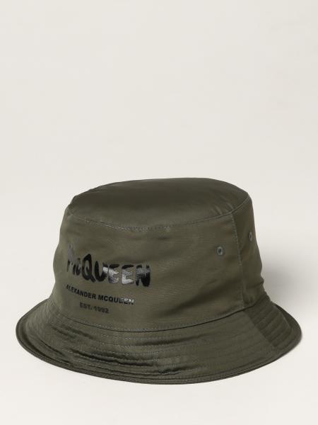 Alexander McQueen nylon bucket hat with Graffiti logo