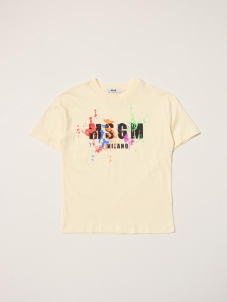 Msgm Kids cotton t-shirt with logo and print