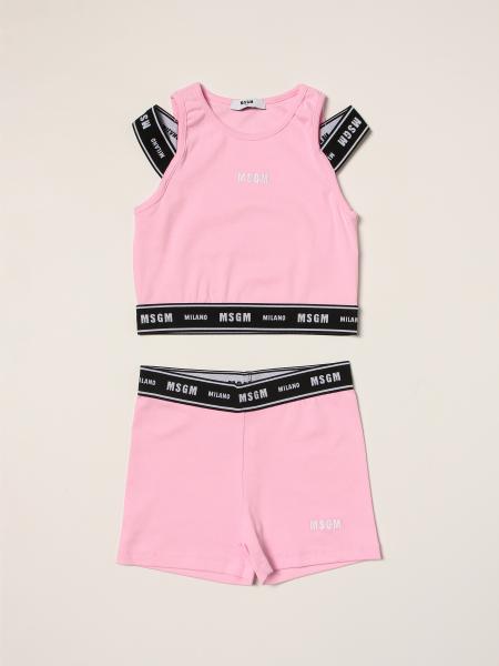 Msgm Kids top + shorts set with logo