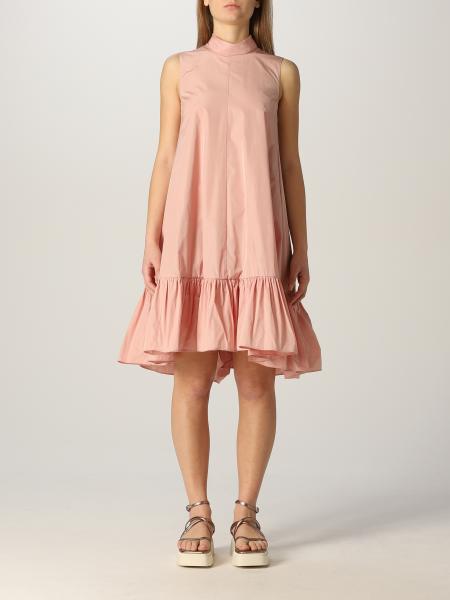 Red Valentino: Red Valentino short dress in taffeta with maxi flounce