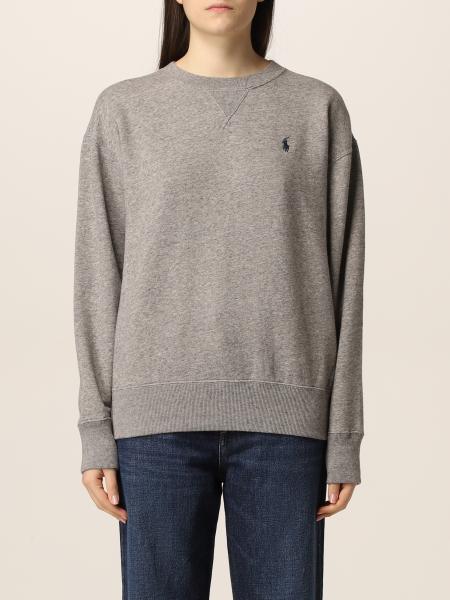 POLO RALPH LAUREN - Women's winter relaxed sweatshirt with college logo -  grey - 211910173001