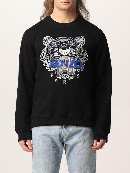 KENZO: cotton sweatshirt with Tiger - Black | Kenzo sweatshirt 