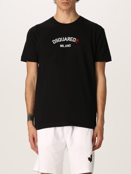DSQUARED2: T-shirt with logo print - Black | Dsquared2 t-shirt ...