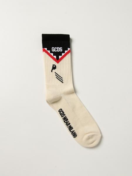 GCDS: Wear Milano socks with embroidered logo - Ivory | Gcds socks ...