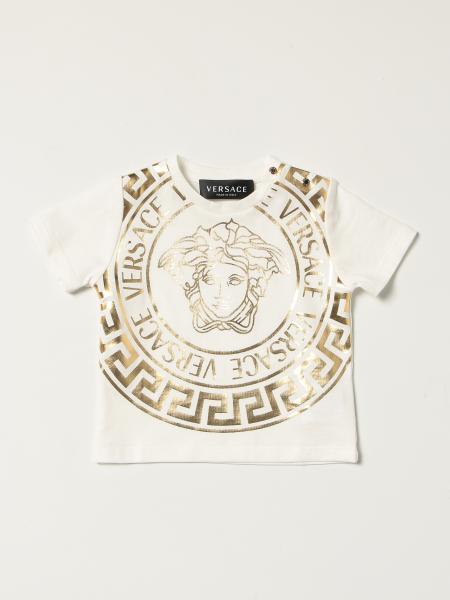Young Versace kids: Versace Young cotton T-shirt with baroque print