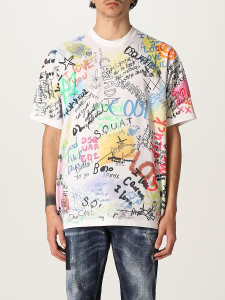 helemaal te rechtvaardigen taart DSQUARED2: T-shirt with graffiti prints - White | Dsquared2 t-shirt  S74GD0965S23009 online on GIGLIO.COM