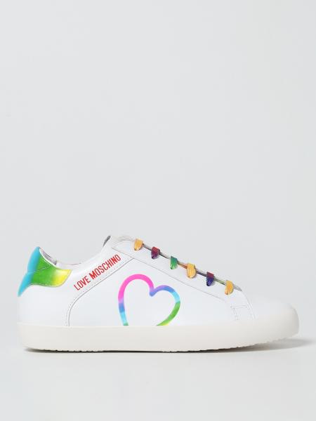 Love Moschino: Love Moschino trainers in leather with heart