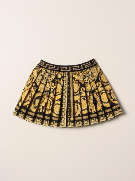 Versace Young skirt with pleated baroque print