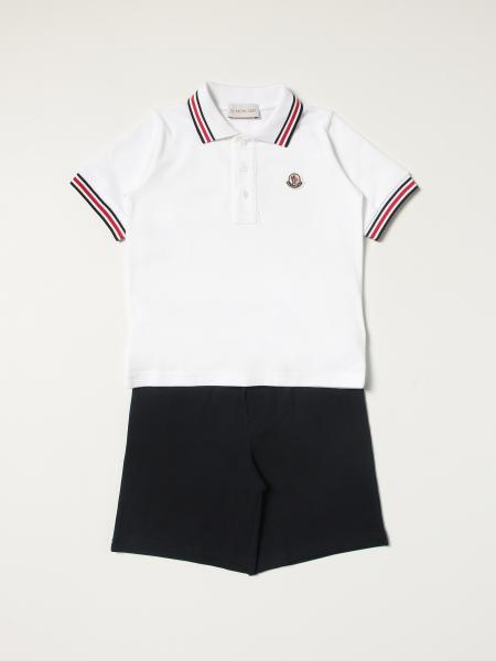 Moncler boys' clothing: Moncler polo + Bermuda shorts with logo