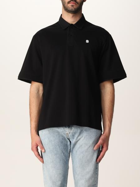 SACAI: polo shirt in pique cotton - Black