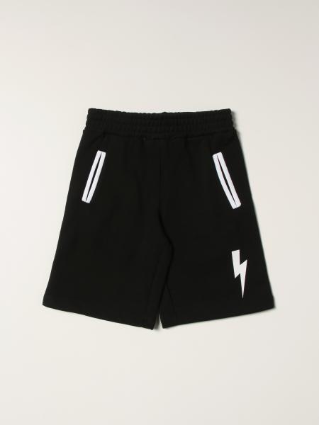 Neil Barrett kids: Neil Barrett jogging shorts with lightning