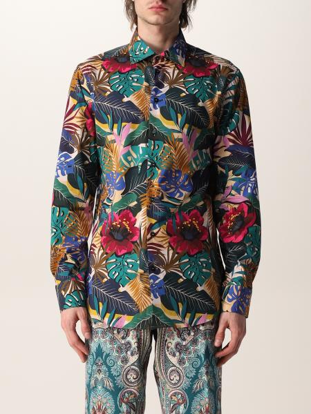 Camicia Etro in cotone con stampa botanica