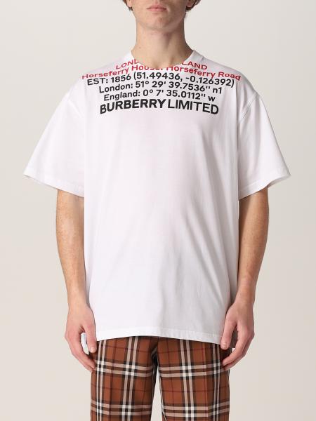Camiseta Burberry con estampado de coordenadas geográficas