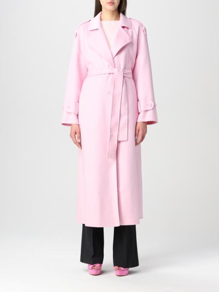 TWINSET: single-breasted coat in wool blend - Pink | Twinset coat ...