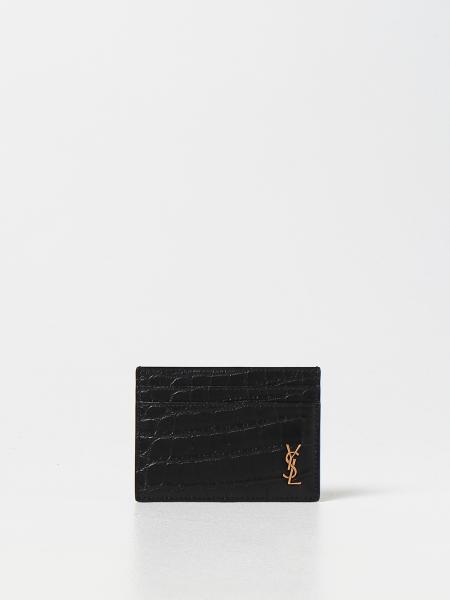 Saint Laurent crocodile-print leather cardholder