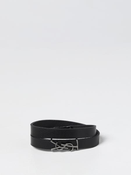 Saint Laurent Opyum leather bracelet with YSL monogram