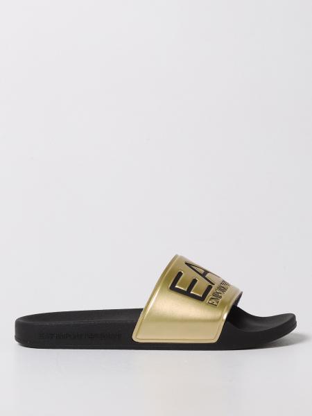 Sandalo slide Ea7 in gomma con logo