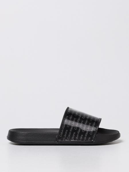 CALVIN KLEIN: slide sandal - Black | Calvin Klein shoes V3B0801600193 ...