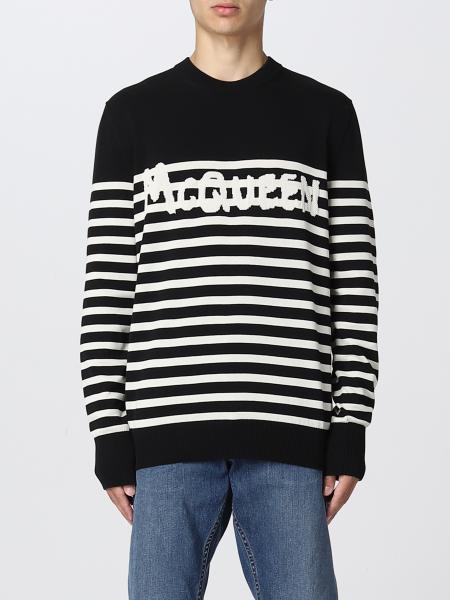 Alexander McQueen men's clothing: Alexander McQueen cotton striped sweater with logo