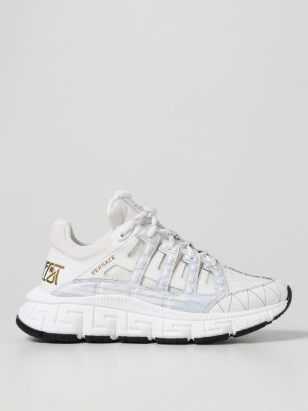 Versace Trigreca fabric and leather sneakers