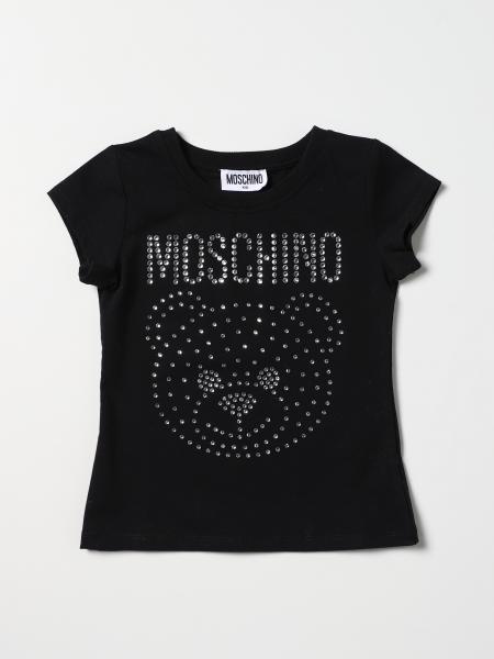 T-shirt Moschino Kid con Teddy di strass
