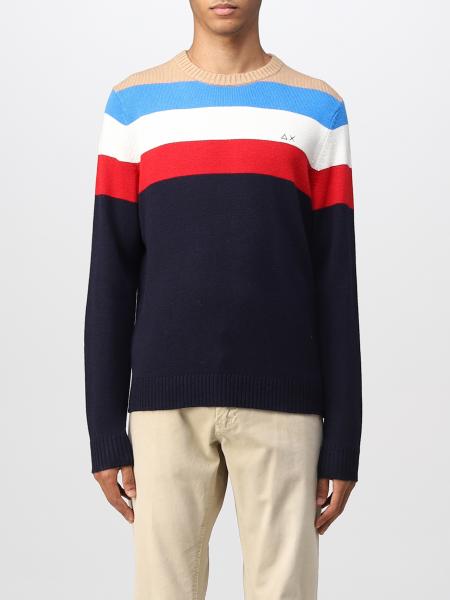 SUN 68: sweater for man - Navy | Sun 68 sweater K42148 online at GIGLIO.COM
