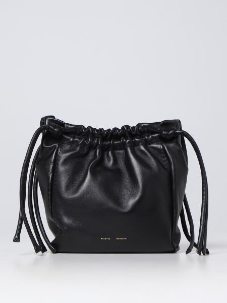 PROENZA SCHOULER: drawstring bag in leather - Black | Proenza Schouler ...