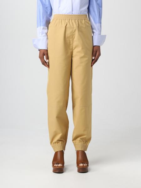 Loewe donna: Pantaloni Loewe in gabardine di cotone
