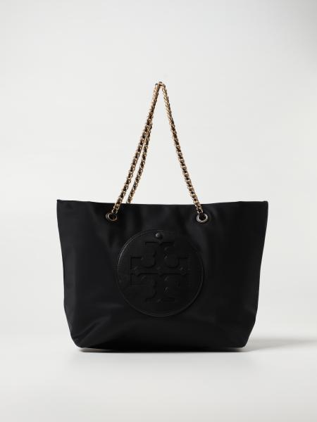 TORY BURCH: Ella nylon bag with logo - Black | Tory Burch shoulder bag ...