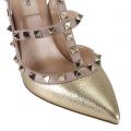 Ankle strap rockstud metallisiert mit 10 cm absatz zweifarbiges motiv und mikro nieten Ankle strap rockstud metallisiert mit 10 cm absatz zweifarbiges motiv und mikro nieten