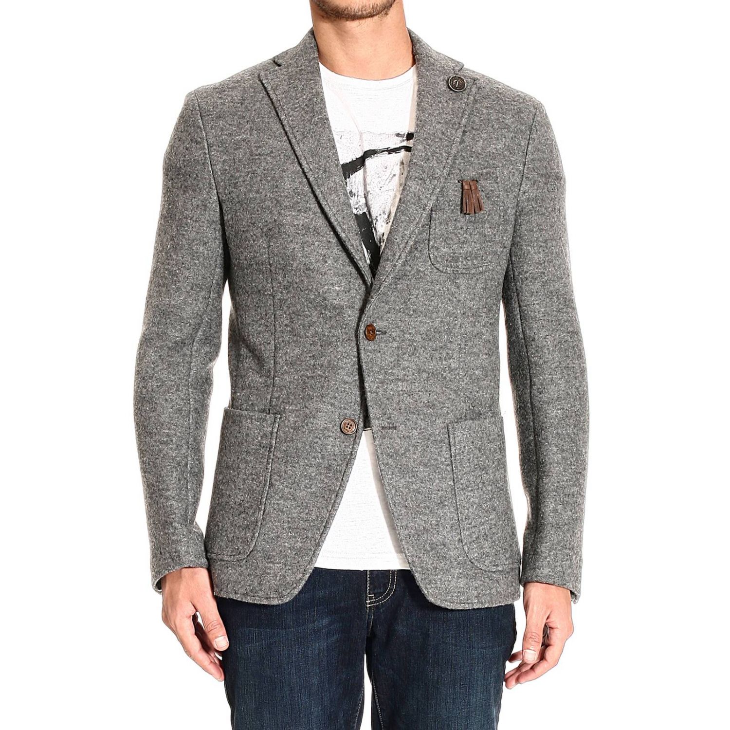 Siviglia Outlet 3 BOTTONI TASCA TOPPA LANA COTTA Blazer Siviglia Uomo Grigio Blazer