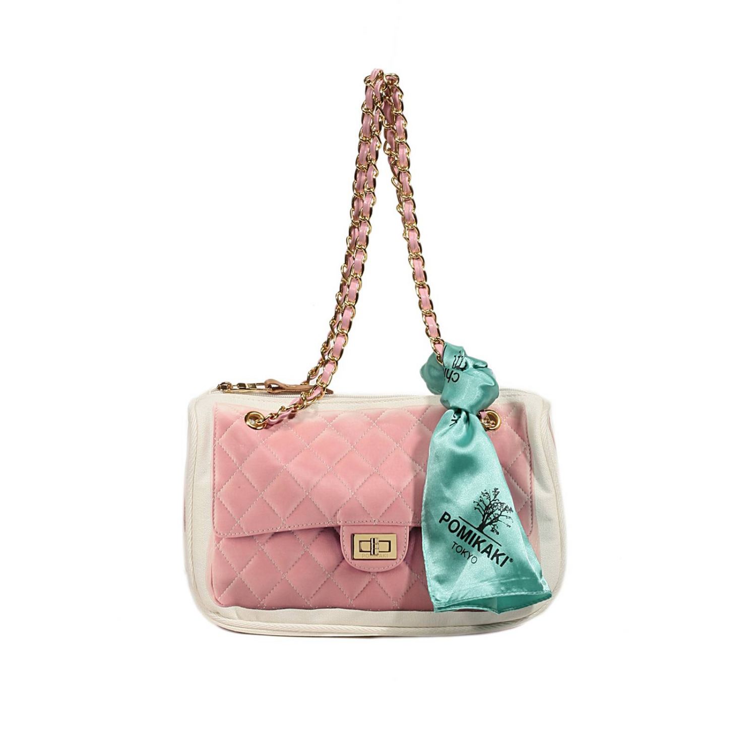 Pomikaki borsa a mano nada borchie rosa 19,5x18,5x7,5 cm - Stileo.it