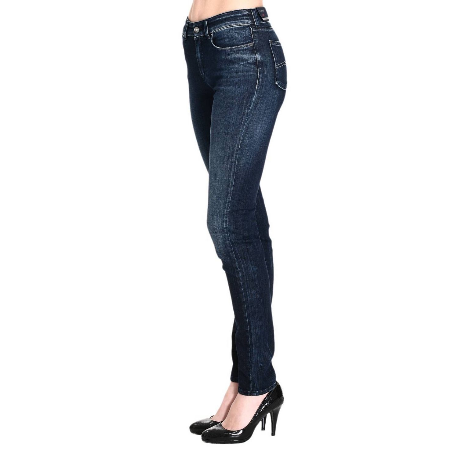 Armani Jeans Outlet: DENIM VITA ALTA GAMBA STRETTA USED | Jeans Armani Jeans  Donna Denim | Jeans Armani Jeans U5 J18 1J GIGLIO.COM
