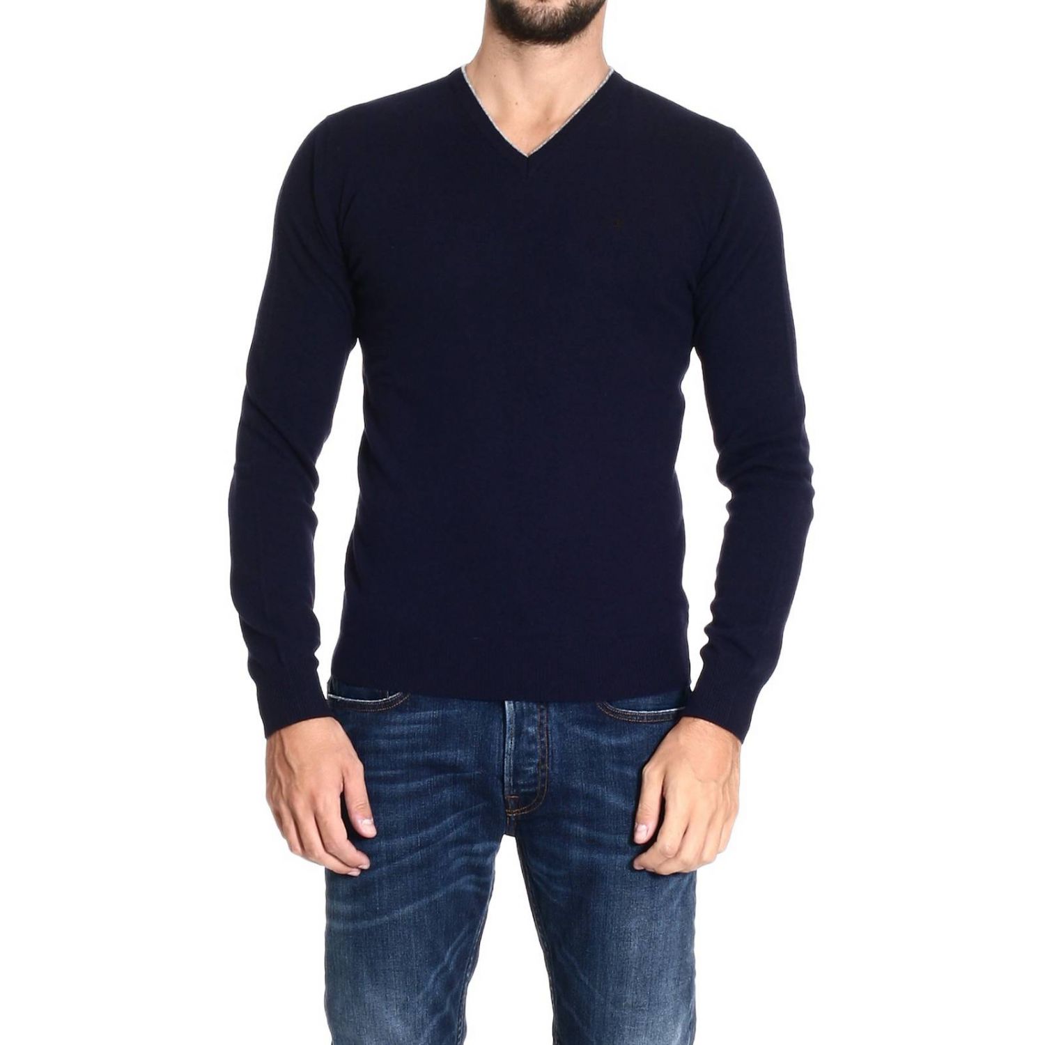 Brooksfield Outlet: SUPER GEELON V NECK CONTRAST | Sweater Brooksfield ...