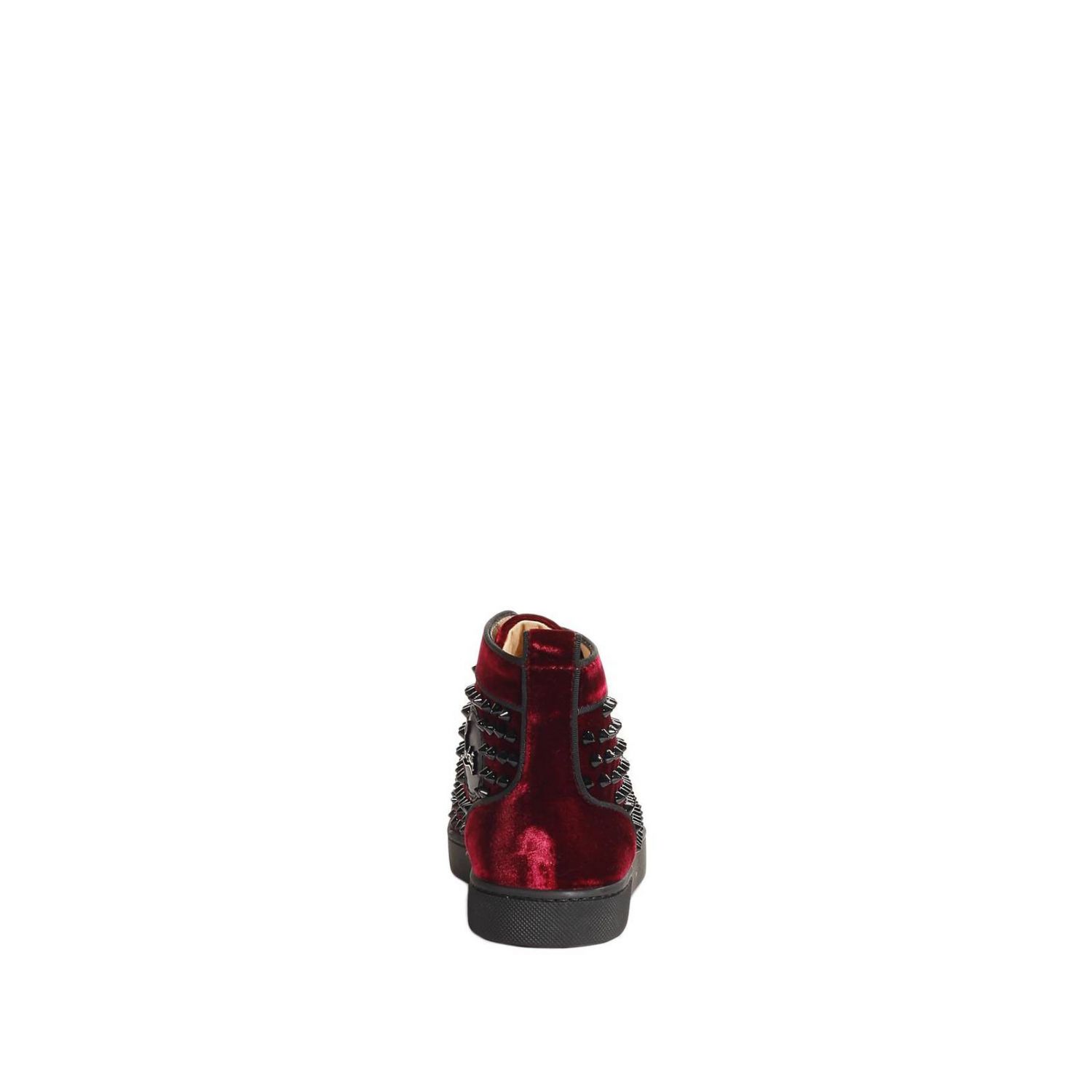 burgundy louboutin sneakers