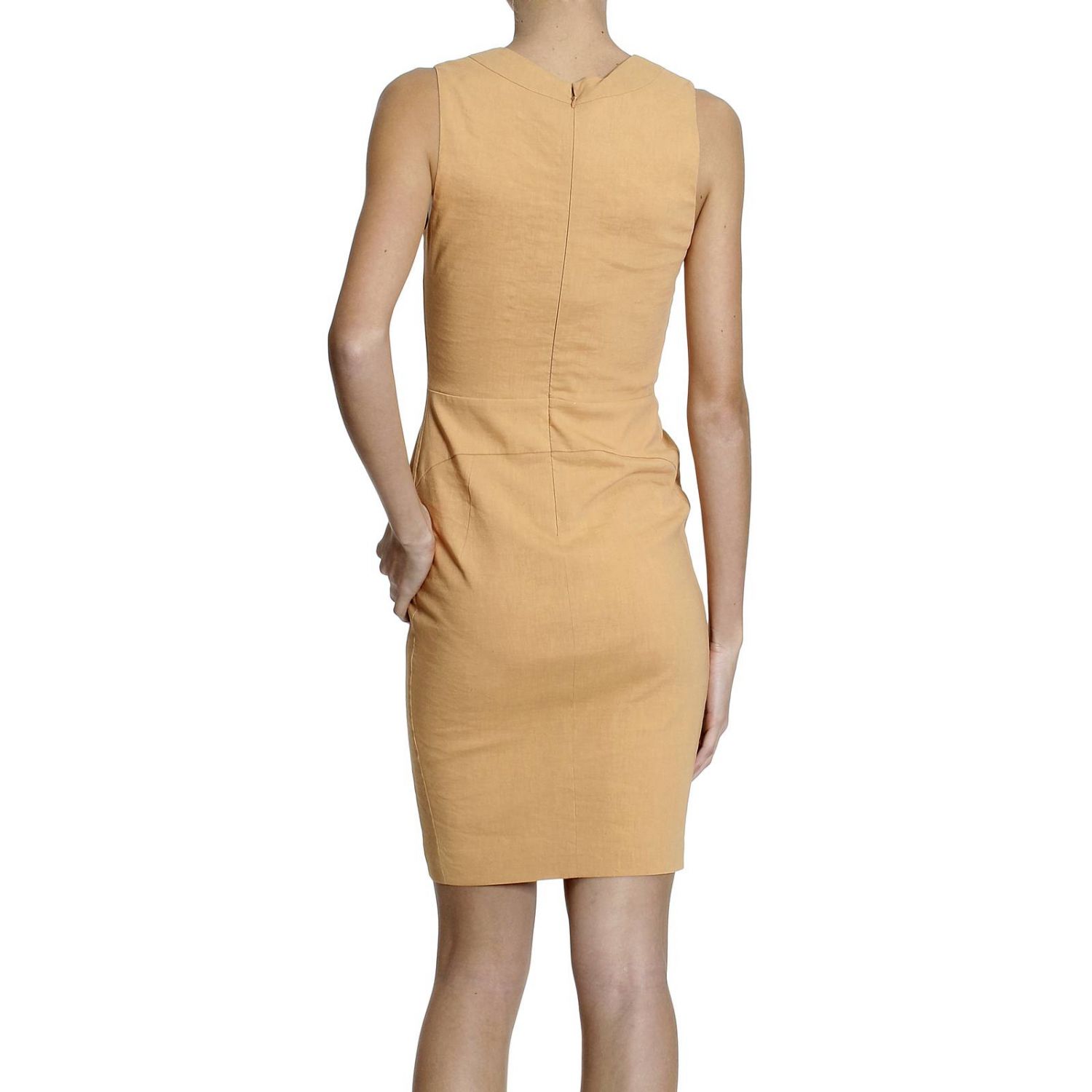 Emporio Armani Outlet: SENZA MANICHE V TUBINO LINO | Abito Emporio Armani  Donna Melone | Abito Emporio Armani N2A02T N2007 GIGLIO.COM