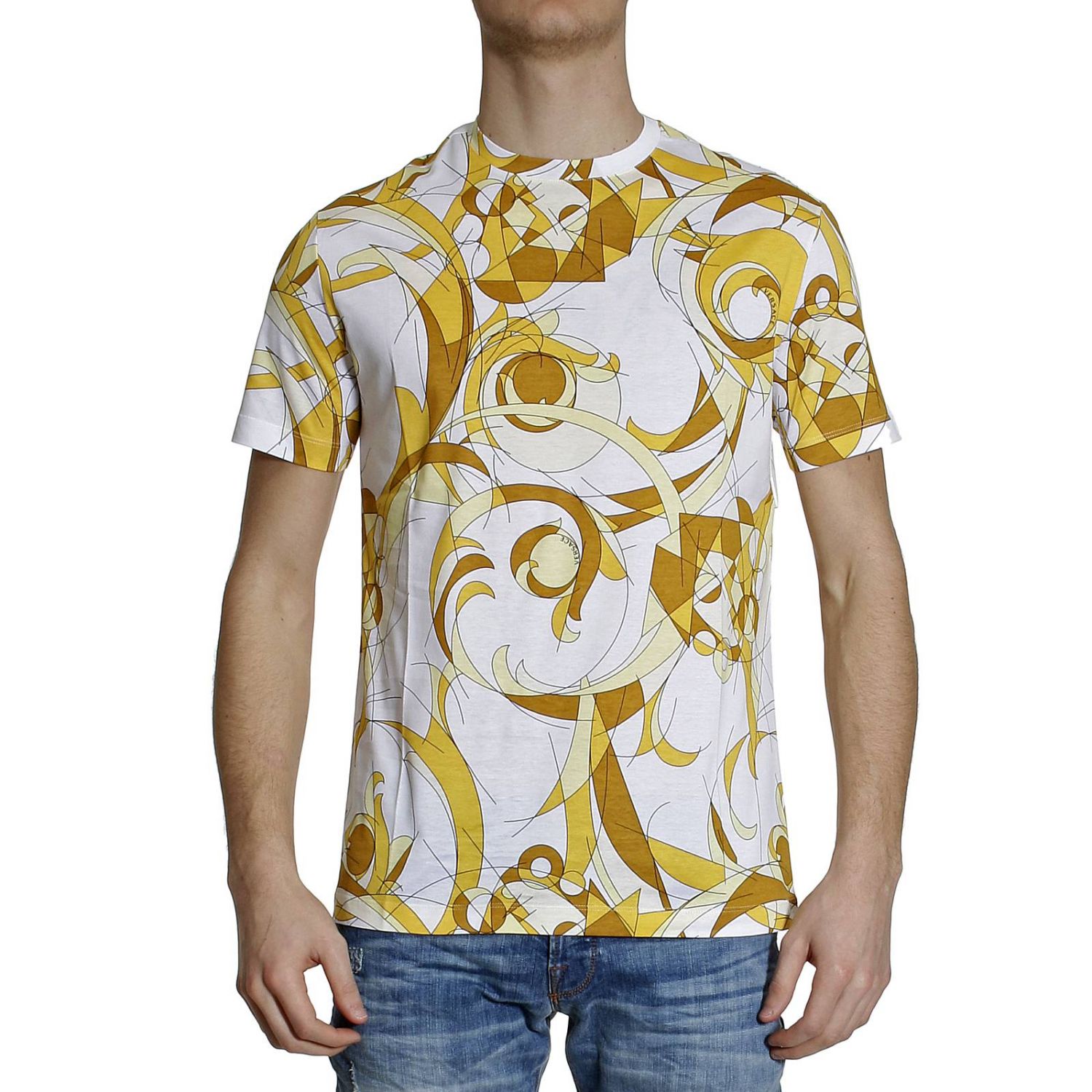 Versace Outlet: SHORT SLEEVE ROUNDNECK PRINT GEOMETRIC LOGO | T-Shirt ...