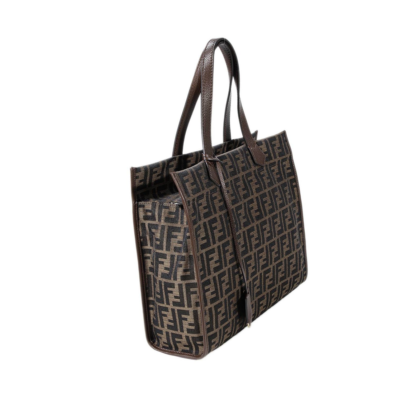 FENDI: ZUCCA SHOPPING ZIP AND BUTTON - Brown | Shoulder Bag Fendi 8BH273  Q0M GIGLIO.COM