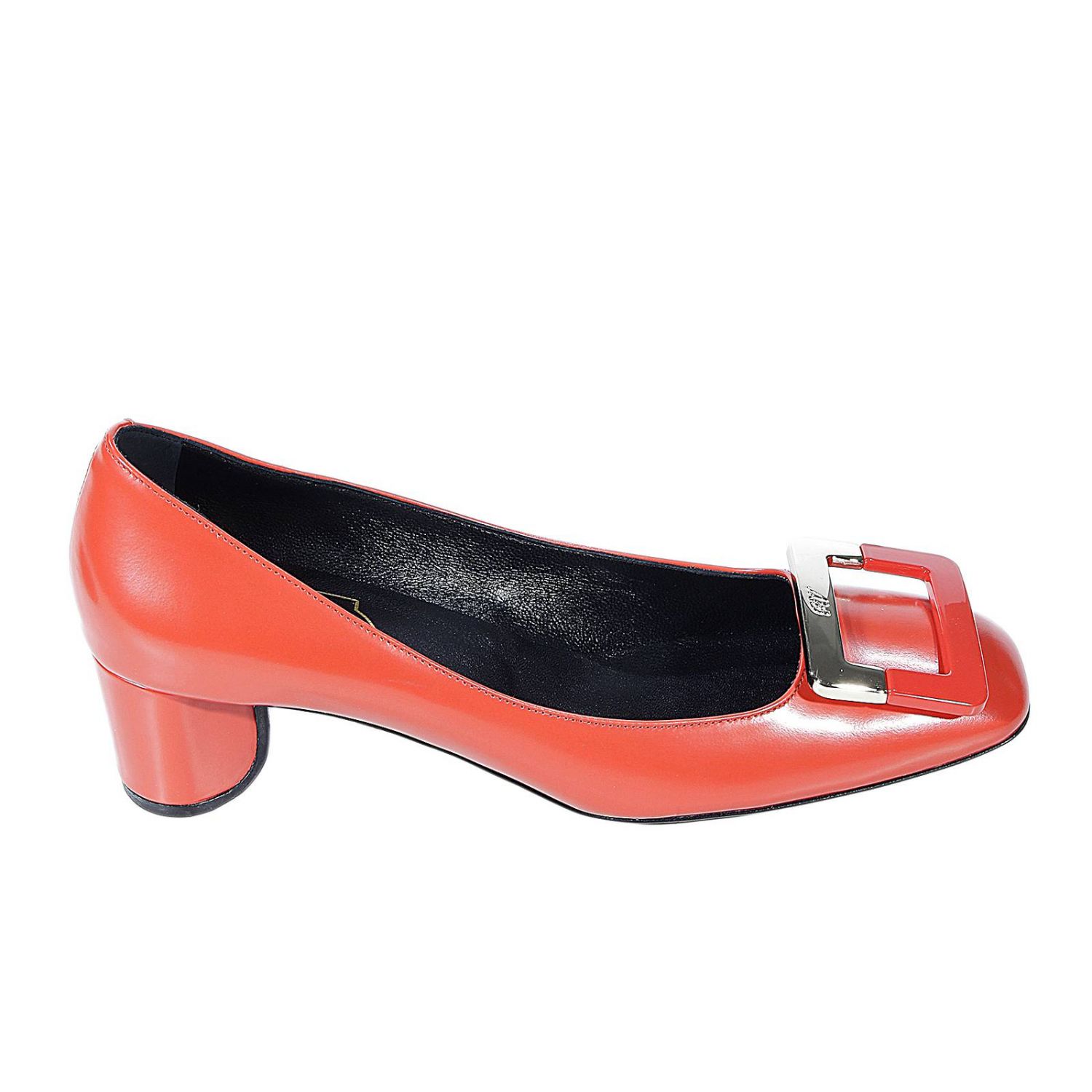 ROGER VIVIER: U LINE DÉCOLLETÉ TACCO 45 FIBBIA/BIMATERIALE - Arancione | Scarpe  Con Tacco Roger Vivier RVW34311905 5KG GIGLIO.COM