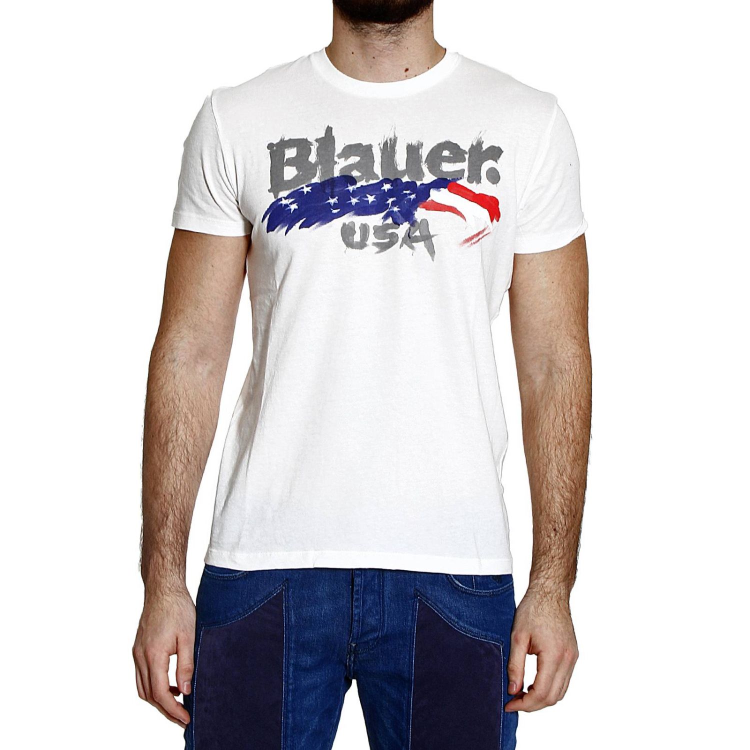 Blauer Outlet: SHORT SLEEVE ROUNDNECK LOGO FLAG | T-Shirt Blauer Men ...