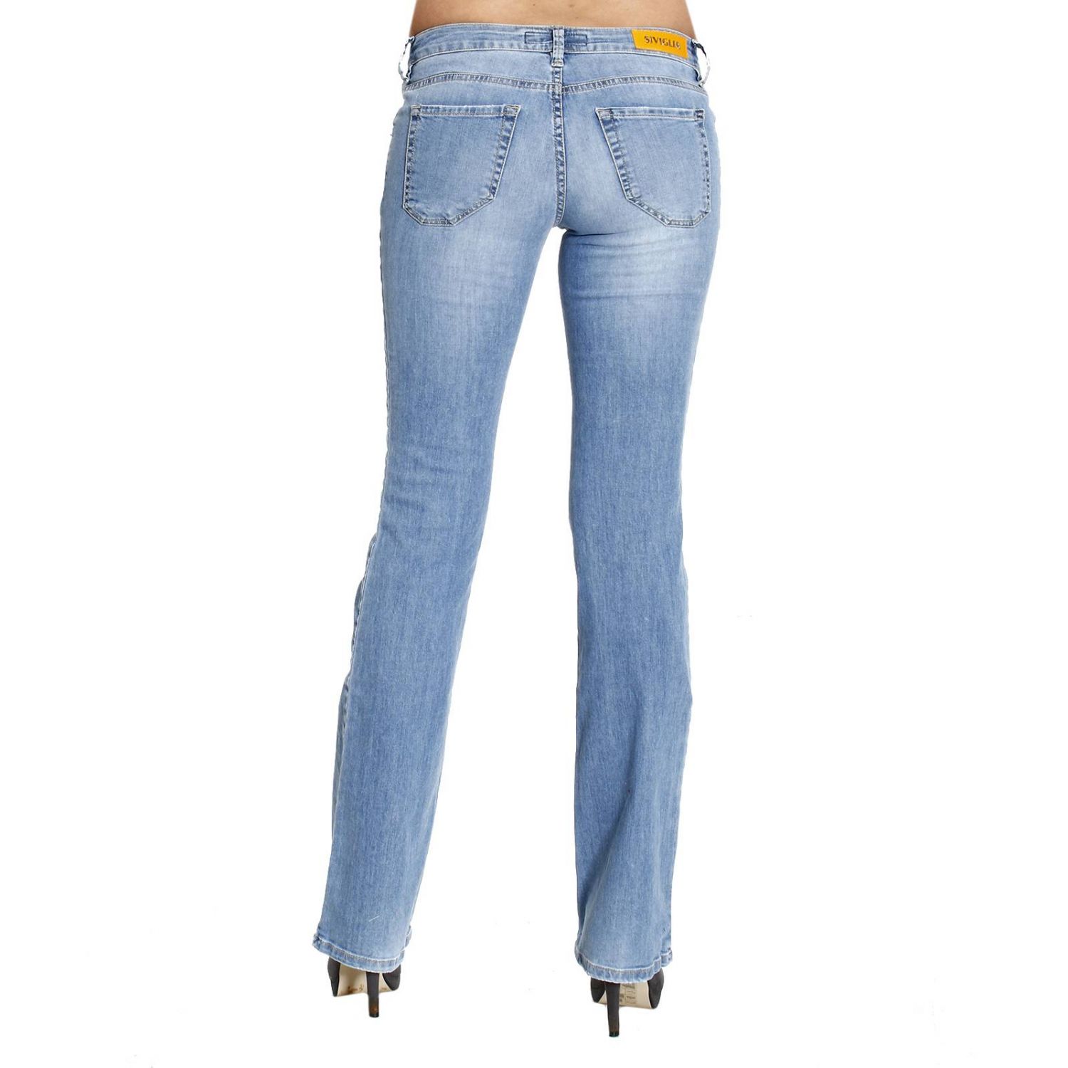 Siviglia Outlet: DENIM USED SLIM WIDE LEGS VITA REGOLARE | Jeans Siviglia  Women Stone Washed | Jeans Siviglia P692D 71034B GIGLIO.COM
