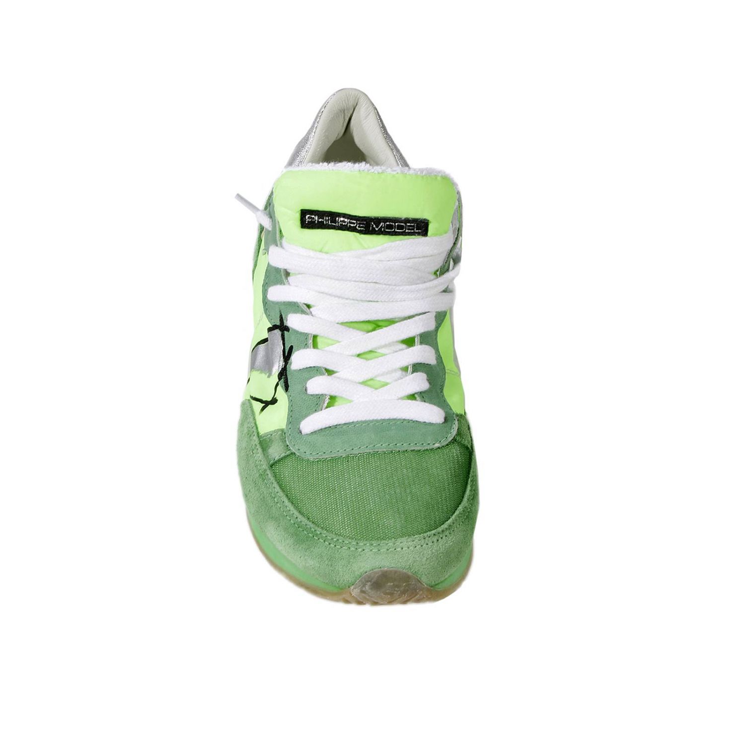PHILIPPE MODEL: TROPEZ NEON NYLON SUEDE FLUO - Green | Sneakers Philippe  Model TR LU GIGLIO.COM