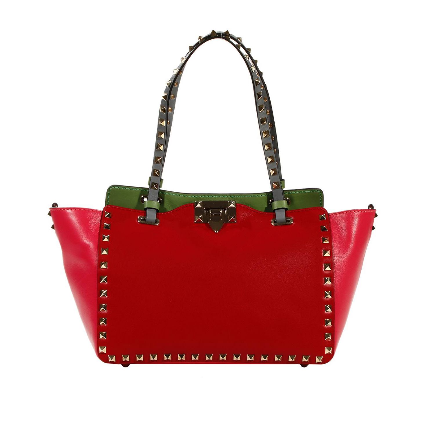 VALENTINO GARAVANI: ROCKSTUD SHOPPING PICCOLA BORCHIE MULTICOLOR | Borsa A  Spalla Valentino Garavani Donna Rosso | Borsa A Spalla Valentino Garavani  hwb00037 avmq03 GIGLIO.COM