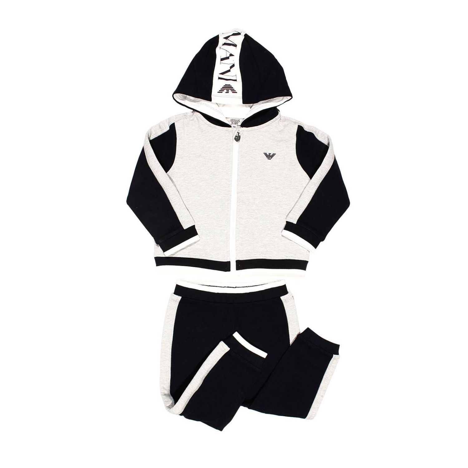 Armani Baby Outlet FELPA ZIP E PANTALONE BICOLORE Tuta Armani Baby