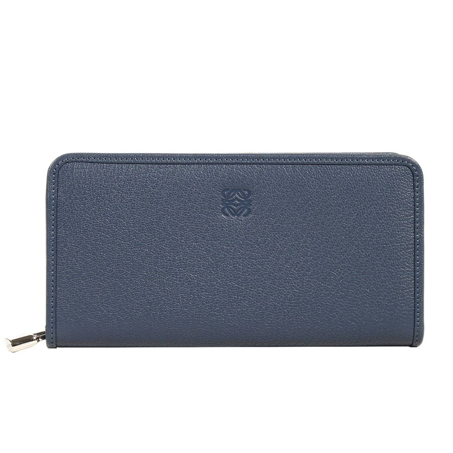 AMAZONA ZIP AROUND WALLET WITH ANAGRAM POLISHED GOATSKIN Carteras