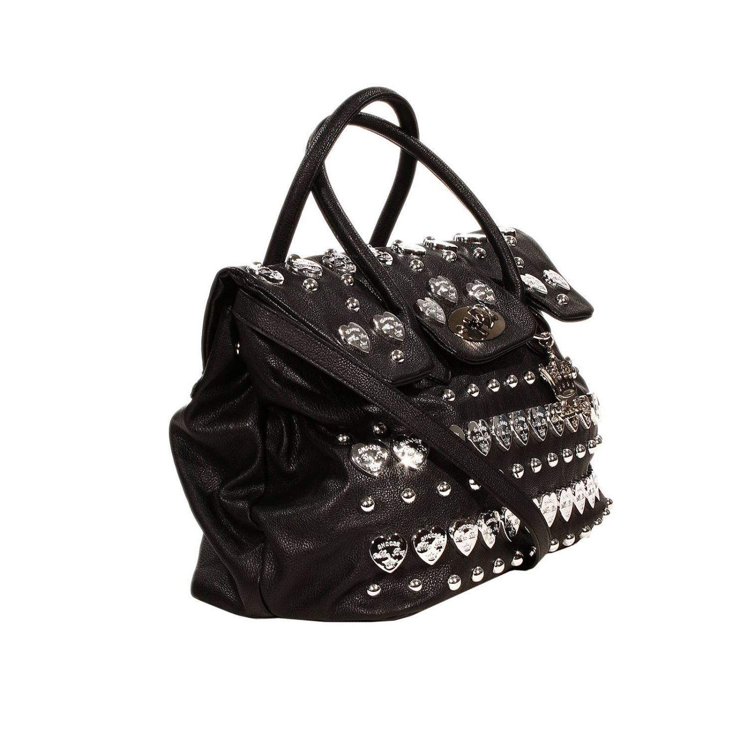 Mia Bag Outlet: CLASSIC SHOPPING 2 HANDLES WITH HEATH STUDS - Black |  Shoulder Bag Mia Bag 14431c GIGLIO.COM