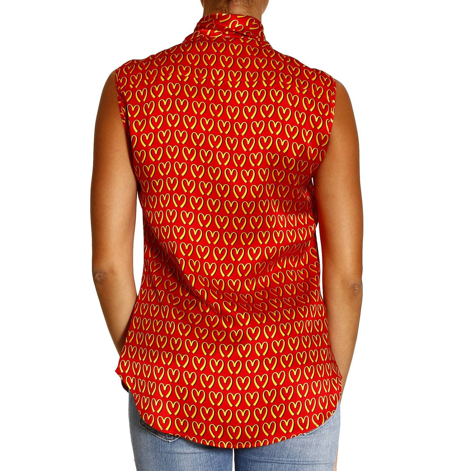 red moschino shirt