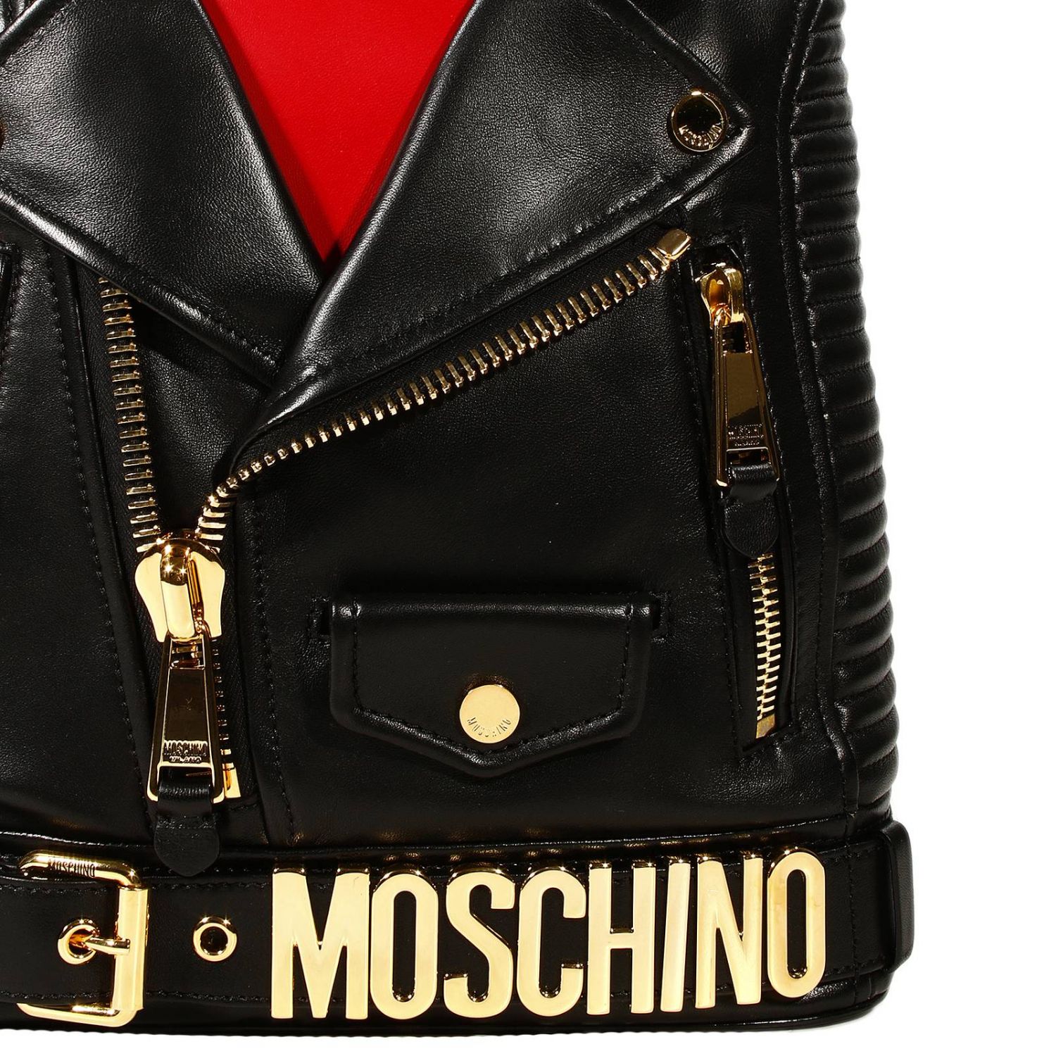 moschino biker jacket backpack