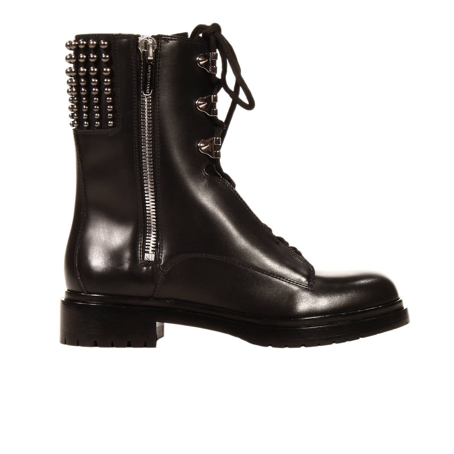 Sergio Rossi Outlet: BIKER LEATHER WITH DETAILS - Black | Boots Sergio ...