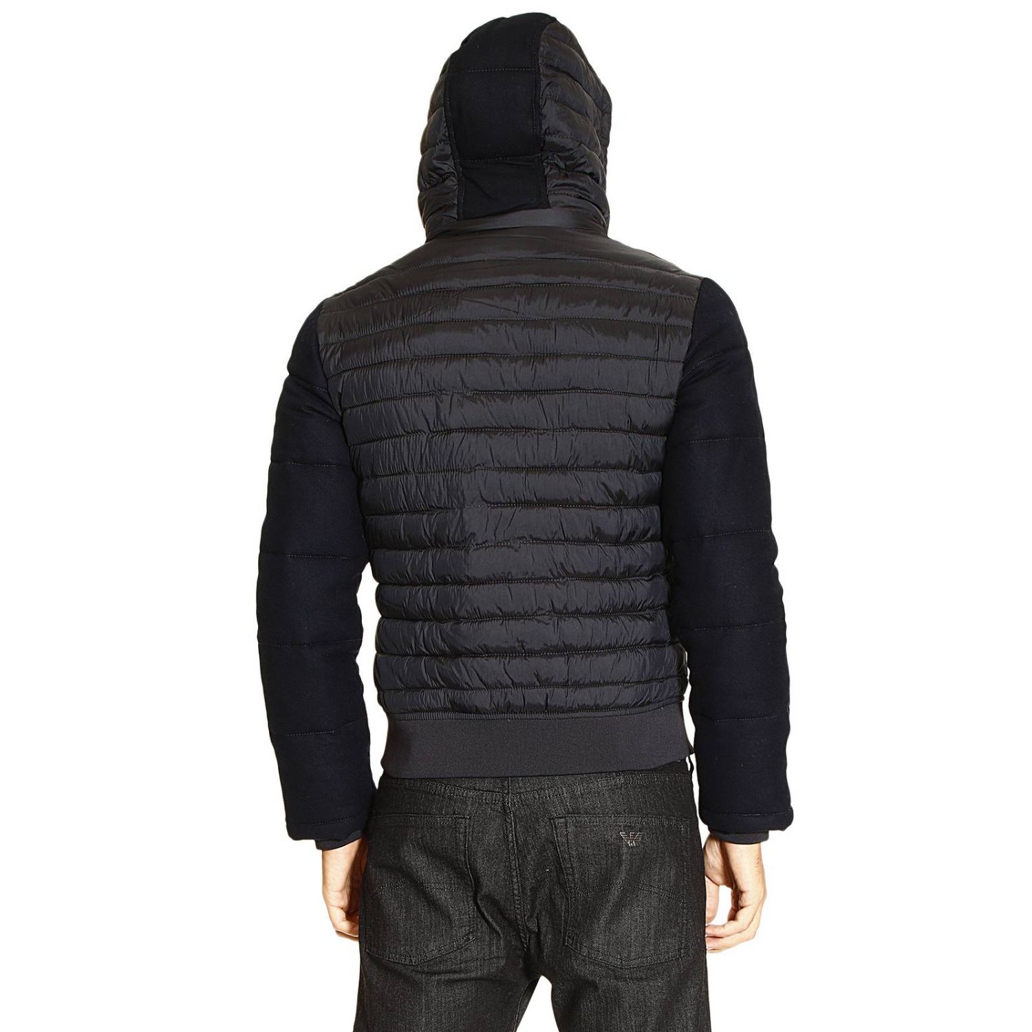 Armani Jeans Outlet: BOMBER PIUMINO CON MANICHE PANNO - Blue | Giacca Armani  Jeans z6b56 xd GIGLIO.COM